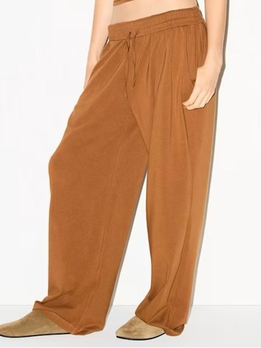 SKIMS Wide-Leg Drawstring Pants in Chai Color